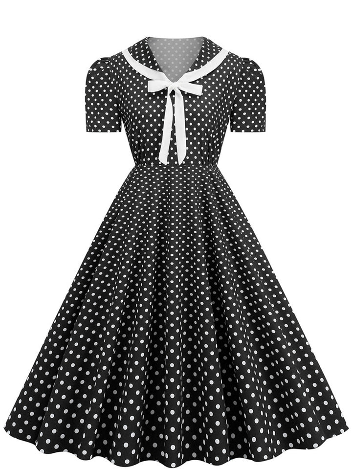 A-Line/Princess V-Neck Short Sleeves Vintage Costume Dresses with Bows