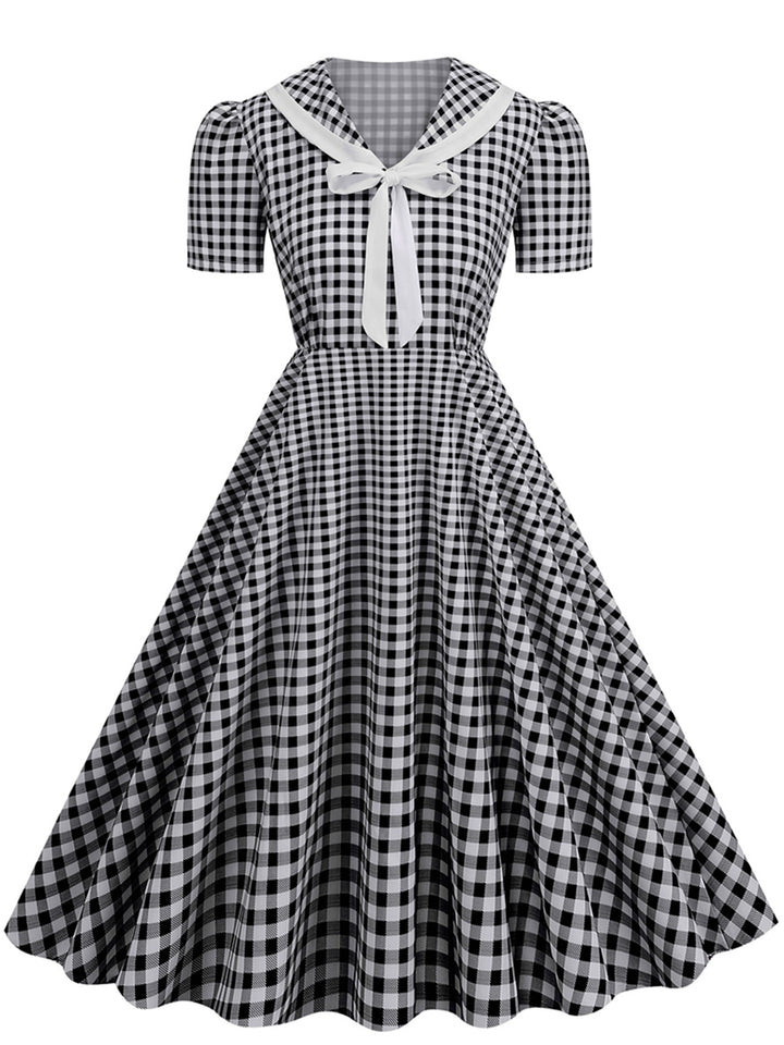 A-Line/Princess V-Neck Short Sleeves Vintage Costume Dresses with Bows