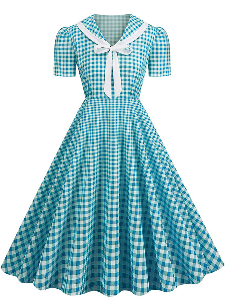A-Line/Princess V-Neck Short Sleeves Vintage Costume Dresses with Bows