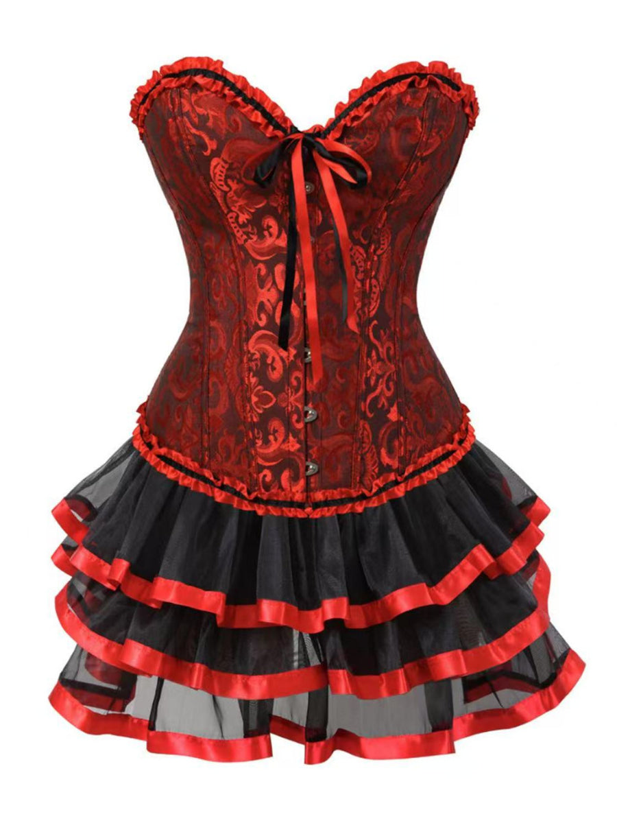 A-Line/Princess Sweetheart Sleeveless Vintage Costume Dresses with Tiered Ruffles