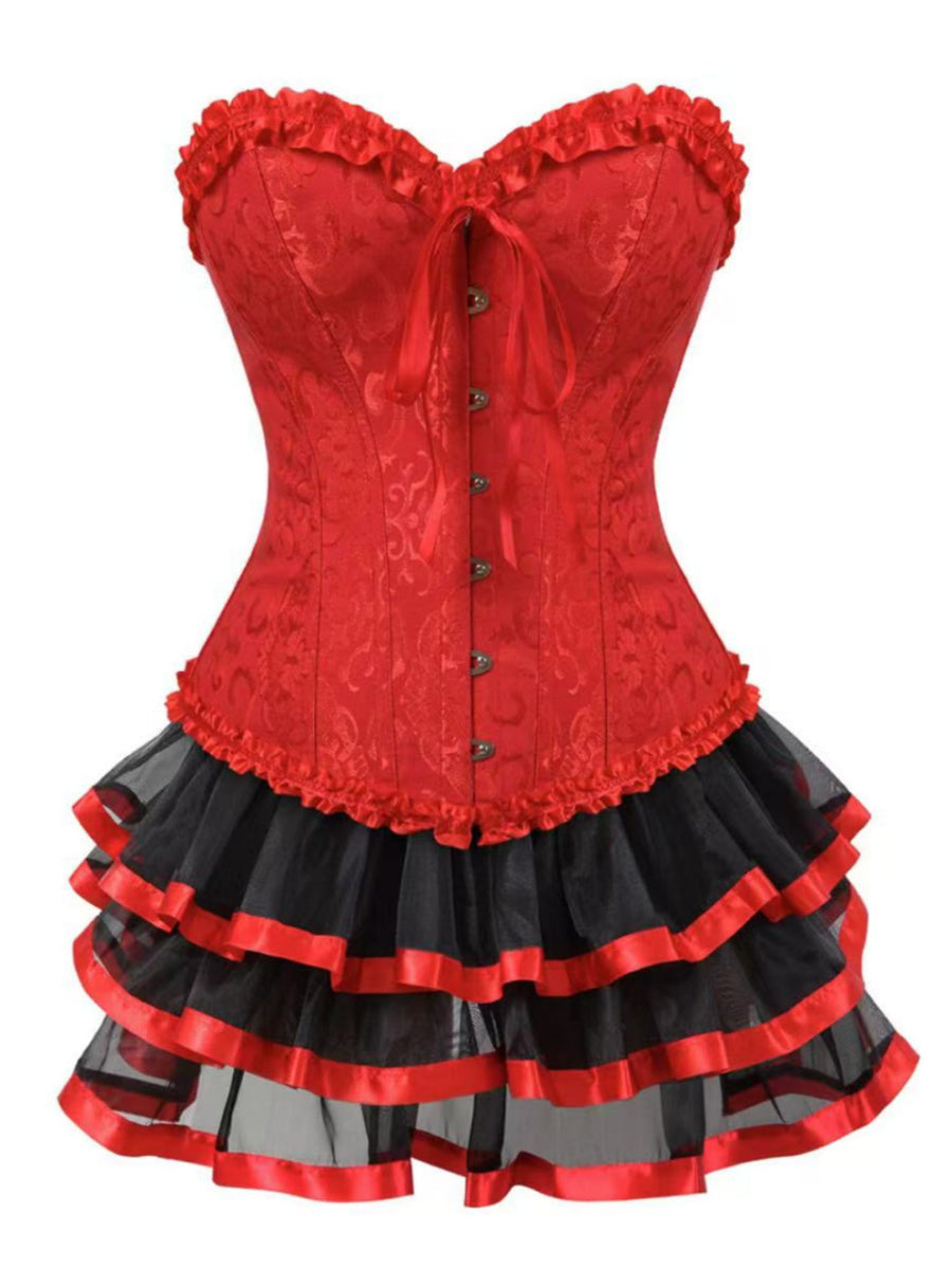 A-Line/Princess Sweetheart Sleeveless Vintage Costume Dresses with Tiered Ruffles