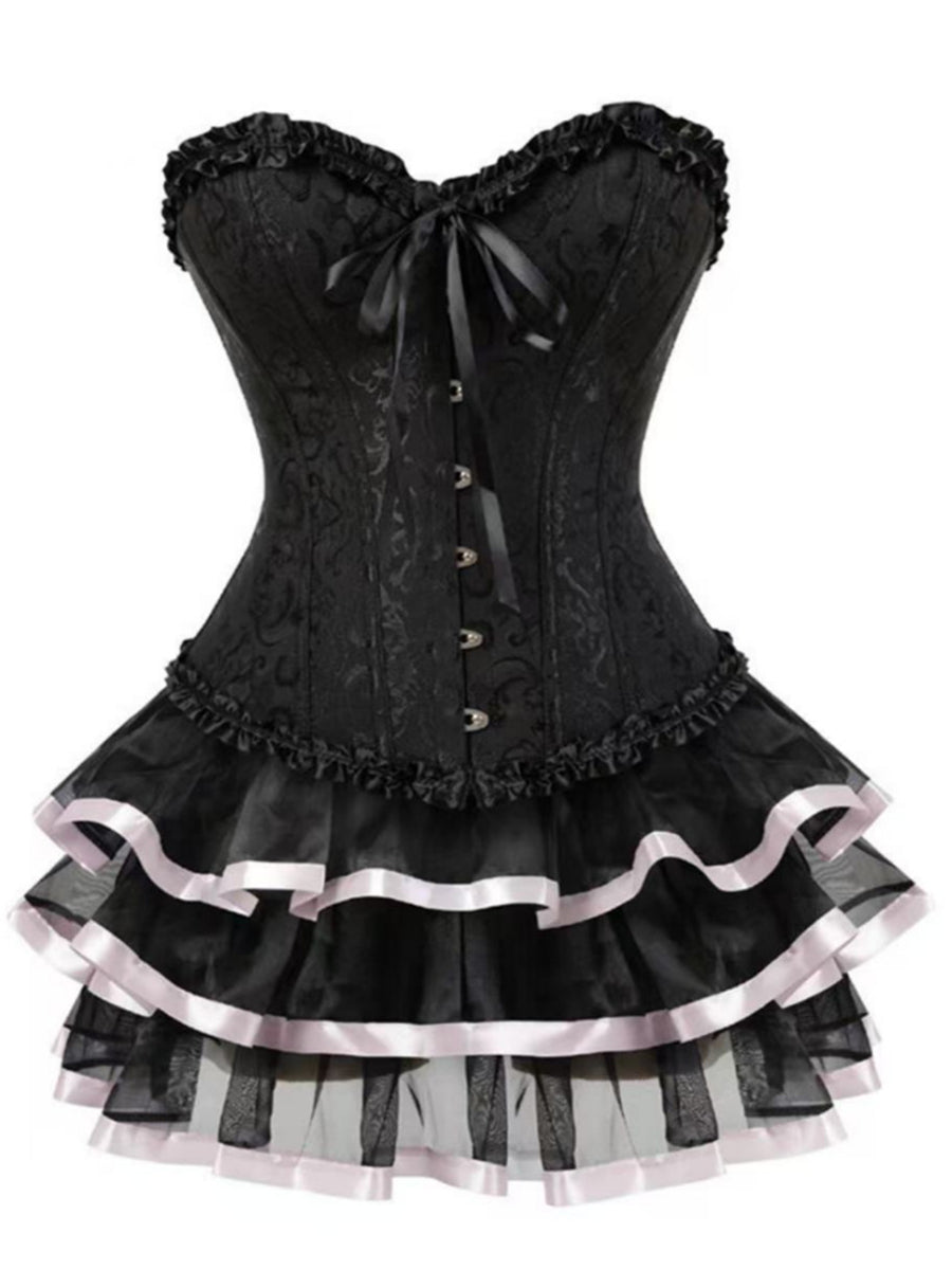 A-Line/Princess Sweetheart Sleeveless Vintage Costume Dresses with Tiered Ruffles