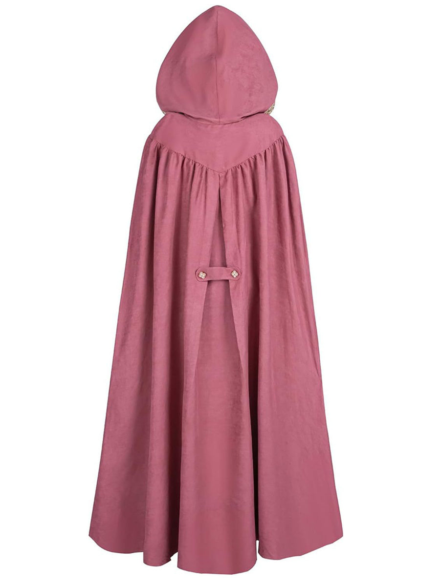 Luxurious Medieval Vintage Costume Cloak with Rhinestones & Lace Trims