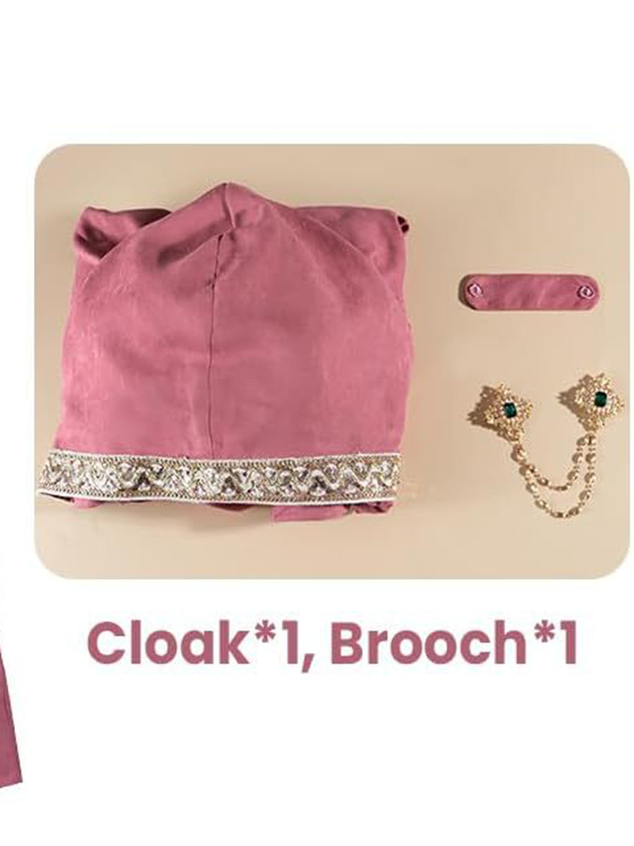 Luxurious Medieval Vintage Costume Cloak with Rhinestones & Lace Trims