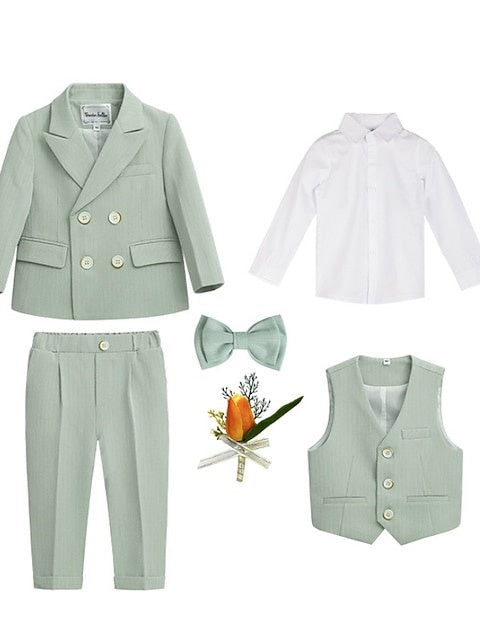 Kids Boys Suit & Blazer Shirt & Pants  Long Sleeve 5 Roots Outfit Set 3-7 Years Boy's Wedding Suit Sets