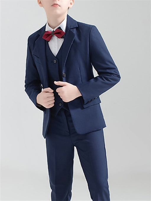 Boys Suit & Blazer Clothing Set 5 Pieces Long Sleeve Boy's Wedding Suit Sets