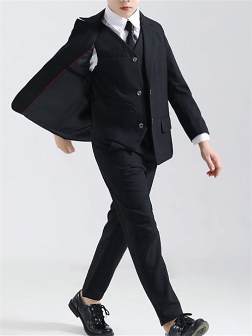 Boys Suit & Blazer Clothing Set 5 Pieces Long Sleeve Boy's Special Occasion Wedding Suit Sets