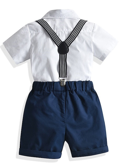 Boys Suit & Blazer Clothing Set Short Sleeve Summer Basic Toddler Wedding Suit Sets
