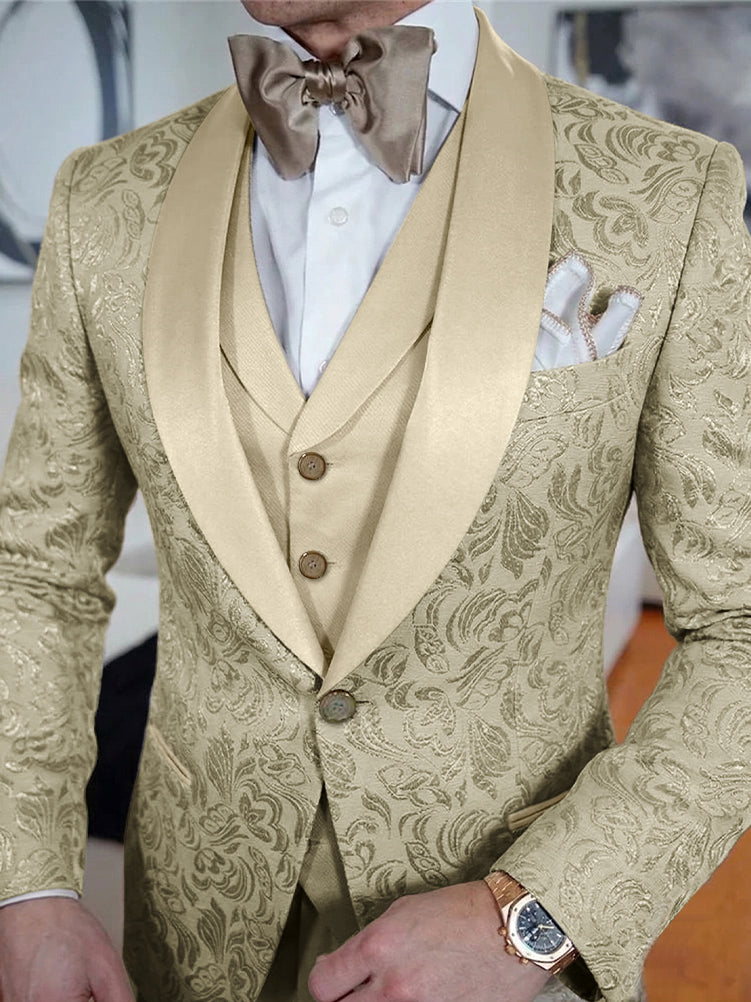 Men's Prom Suits Breasted One-button 3 Pieces Wedding Suits