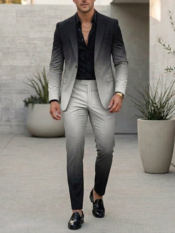 Men's 2 Pieces Single-Breasted One Button Suit Long Sleeves