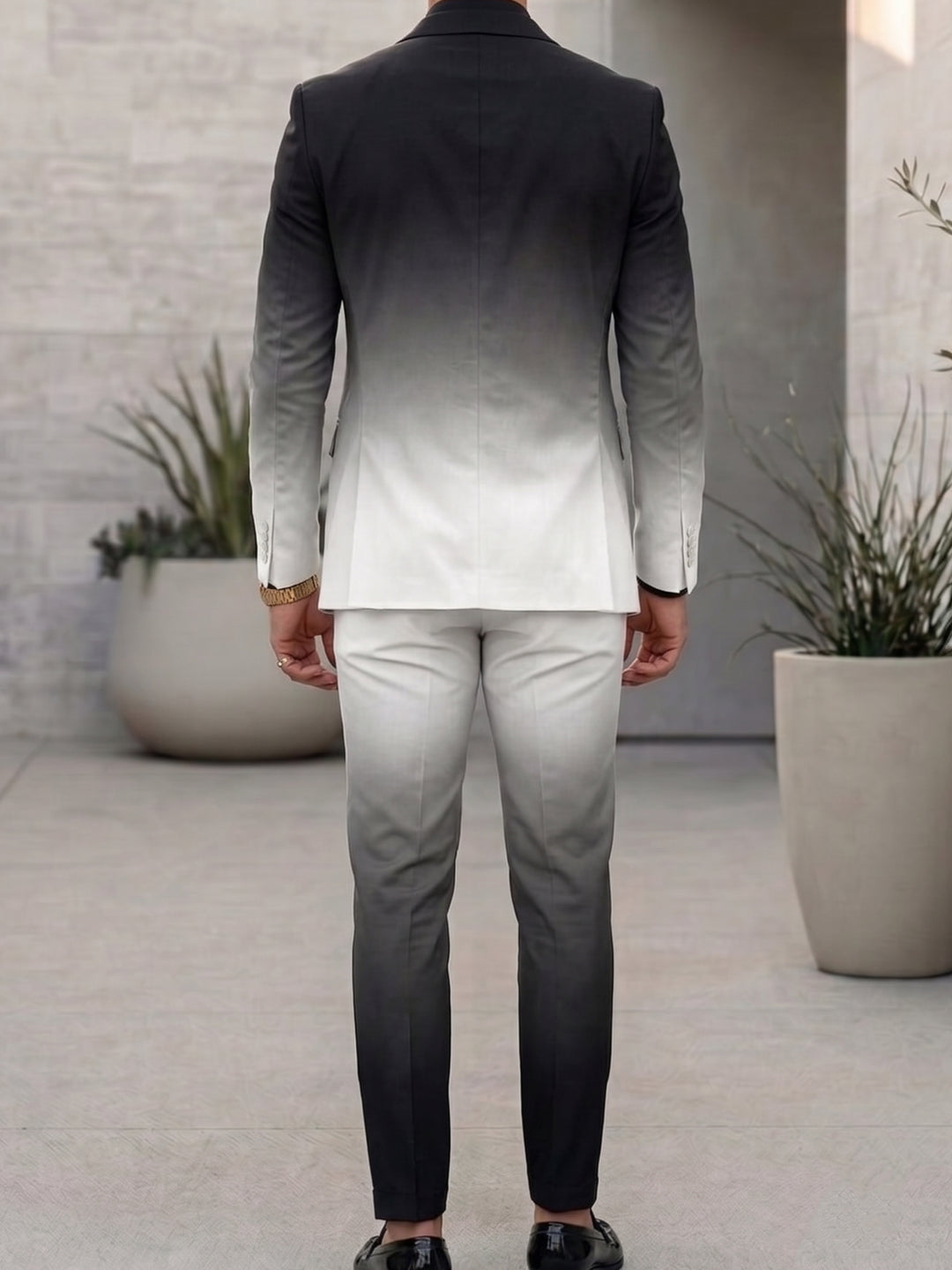 Men's 2 Pieces Single-Breasted One Button Suit Long Sleeves