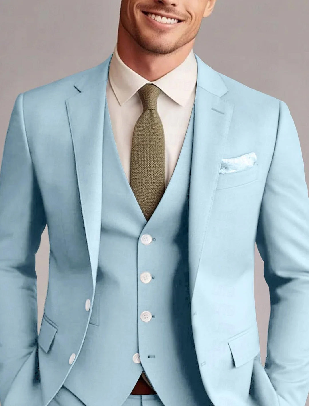 Green Red Blue Yellow Men's Tailored 3 Pieces Solid Colored Fit Single - Mondressy Green Red Blue Yellow Men's Tailored 3 Pieces Solid Colored Fit Single - Mondressy