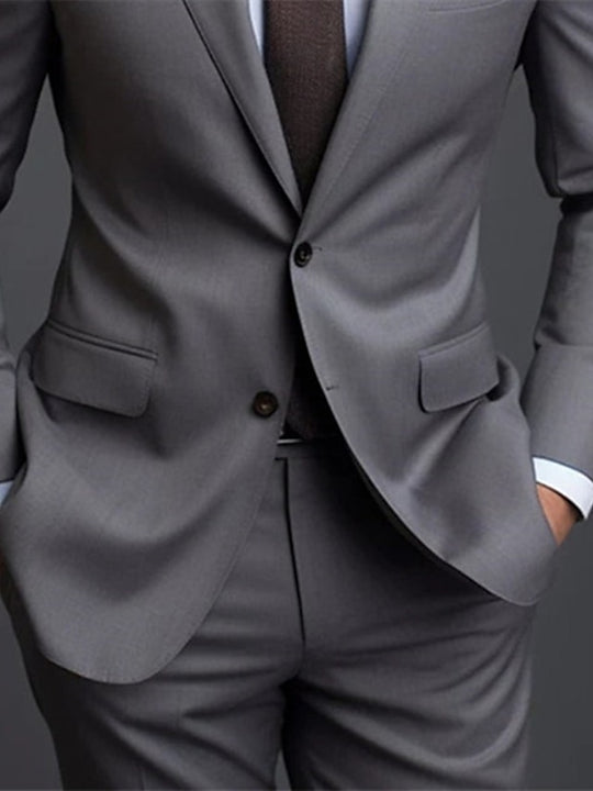 Men's Patchwork Tailored Fit Single Breasted Two-buttons Wedding Prom Suits 3 Piece