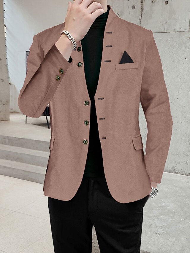 Men's Regular Fit Single Breasted Three-buttons Blazer Jacket