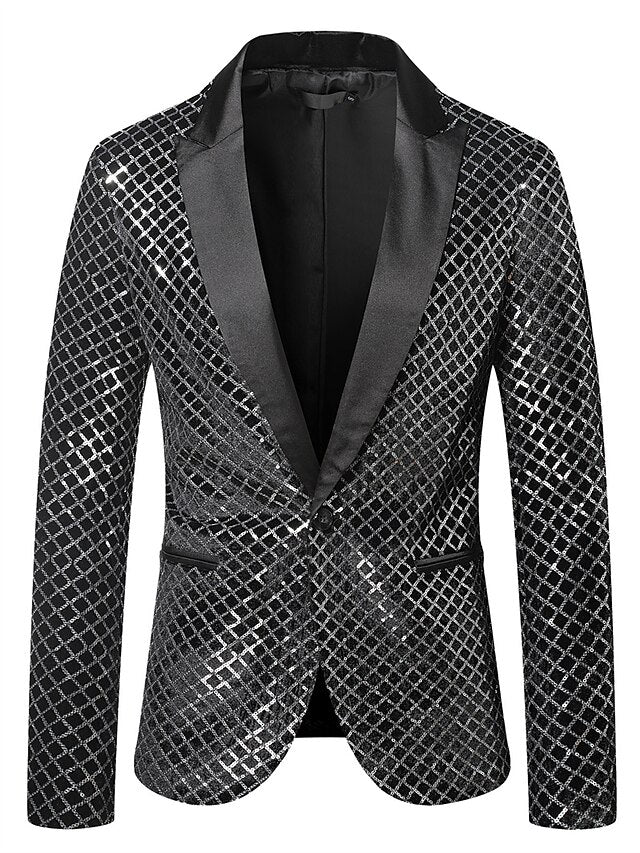 Men's Tailored Fit Single Breasted One-button Disco Jacket
