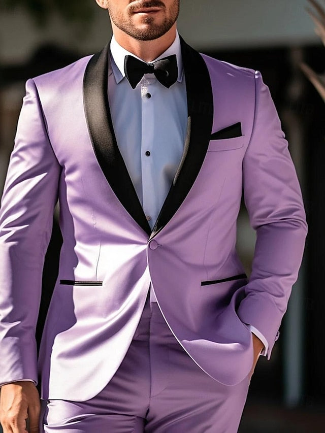 Men's Standard Fit Single Breasted One-button 2 Pieces Wedding Suits