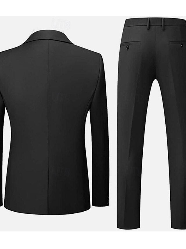 Men's Tailored Fit Single Breasted One-button 2 Pieces Fashion Wedding Suits