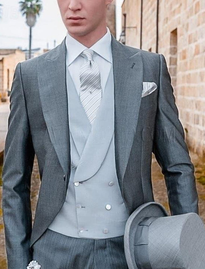 Men's Tailored Fit Single Breasted One-button 3 Pieces Vintage Wedding Suits
