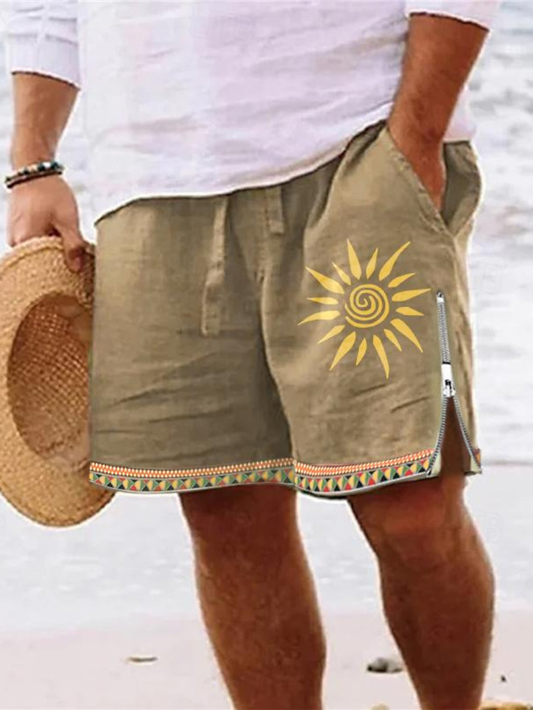 Men's Shorts Summer/Beach Casual Shorts with Zipper Casual Daily Holiday
