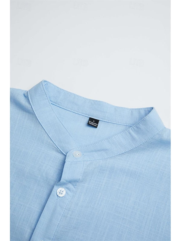 Men's Linen  Shirt Casual Short Sleeves Summer Spring Shirt