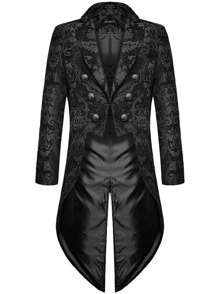 Men's Retro Exquisite Floral Single Breasted Tailcoat Jacket Suit