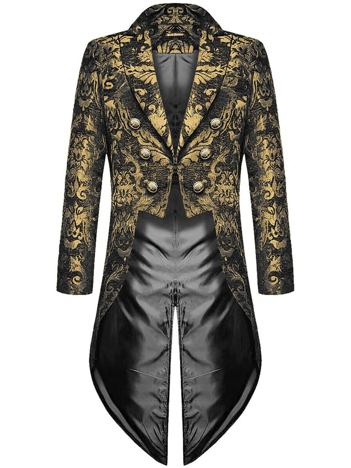 Men's Retro Exquisite Floral Single Breasted Tailcoat Jacket Suit