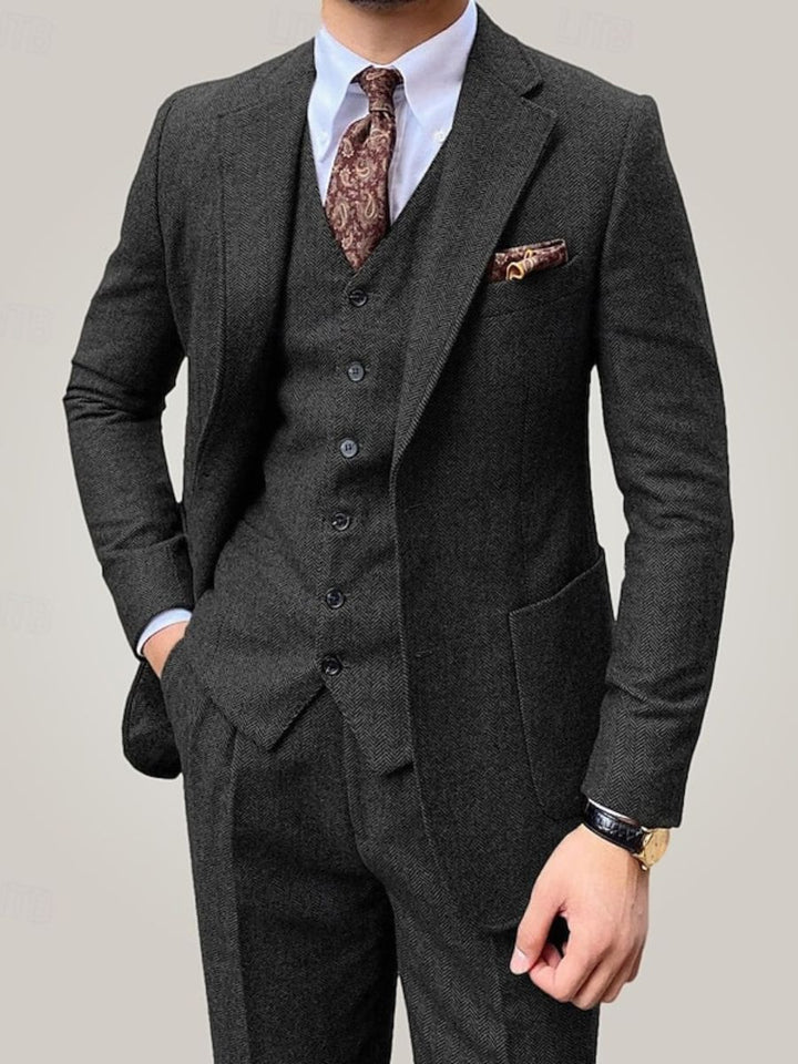 Brown Men's Party 3 Pieces Single Breasted Two-Buttons Wedding Daily Suits