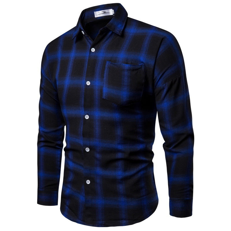 Men's Loose Long Sleeves Casual Plaid Shirt