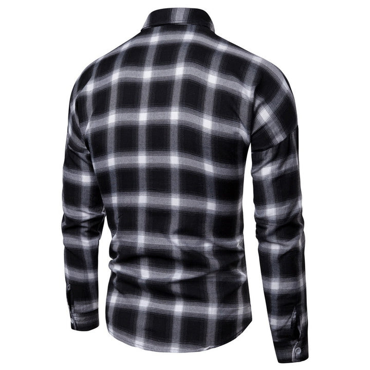 Men's Loose Long Sleeves Casual Plaid Shirt