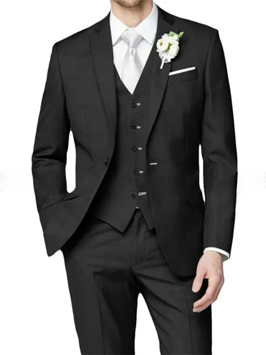 Lilac Men's Formal Notch Tailored Fit Single Breasted One-button Wedding Party Suits