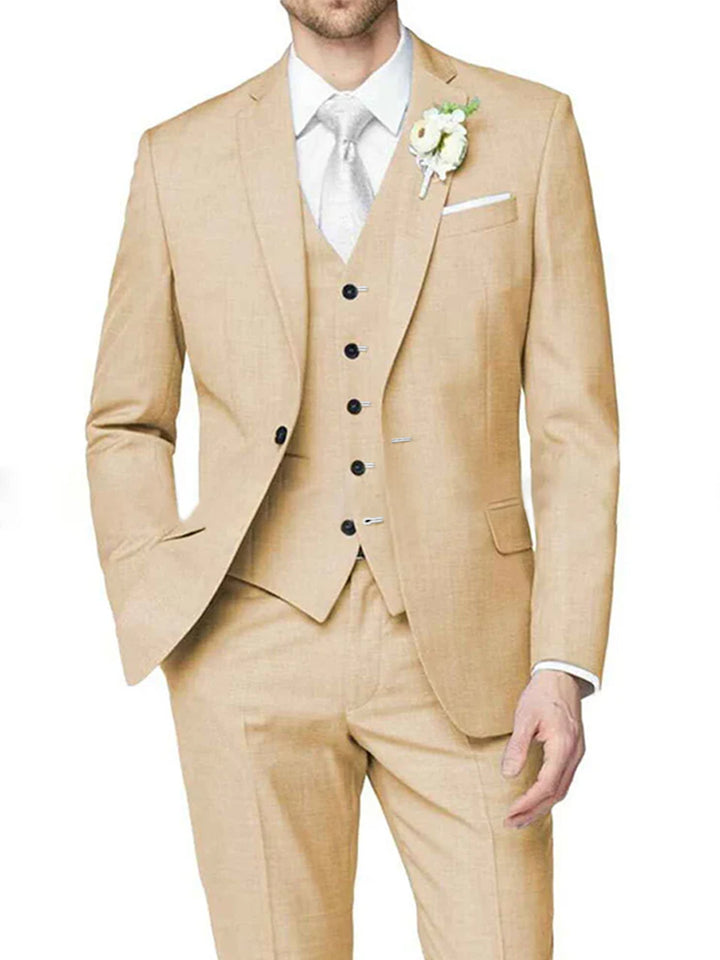 Lilac Men's Formal Notch Tailored Fit Single Breasted One-button Wedding Party Suits