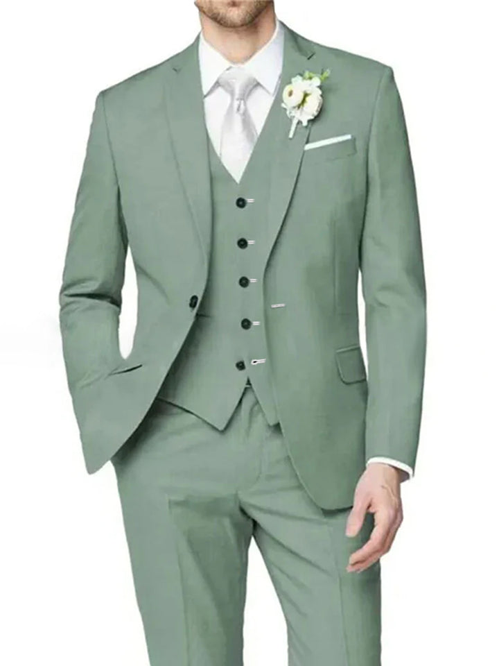 Lilac Men's Formal Notch Tailored Fit Single Breasted One-button Wedding Party Suits