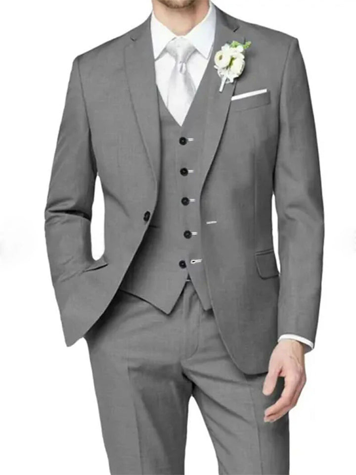 Lilac Men's Formal Notch Tailored Fit Single Breasted One-button Wedding Party Suits