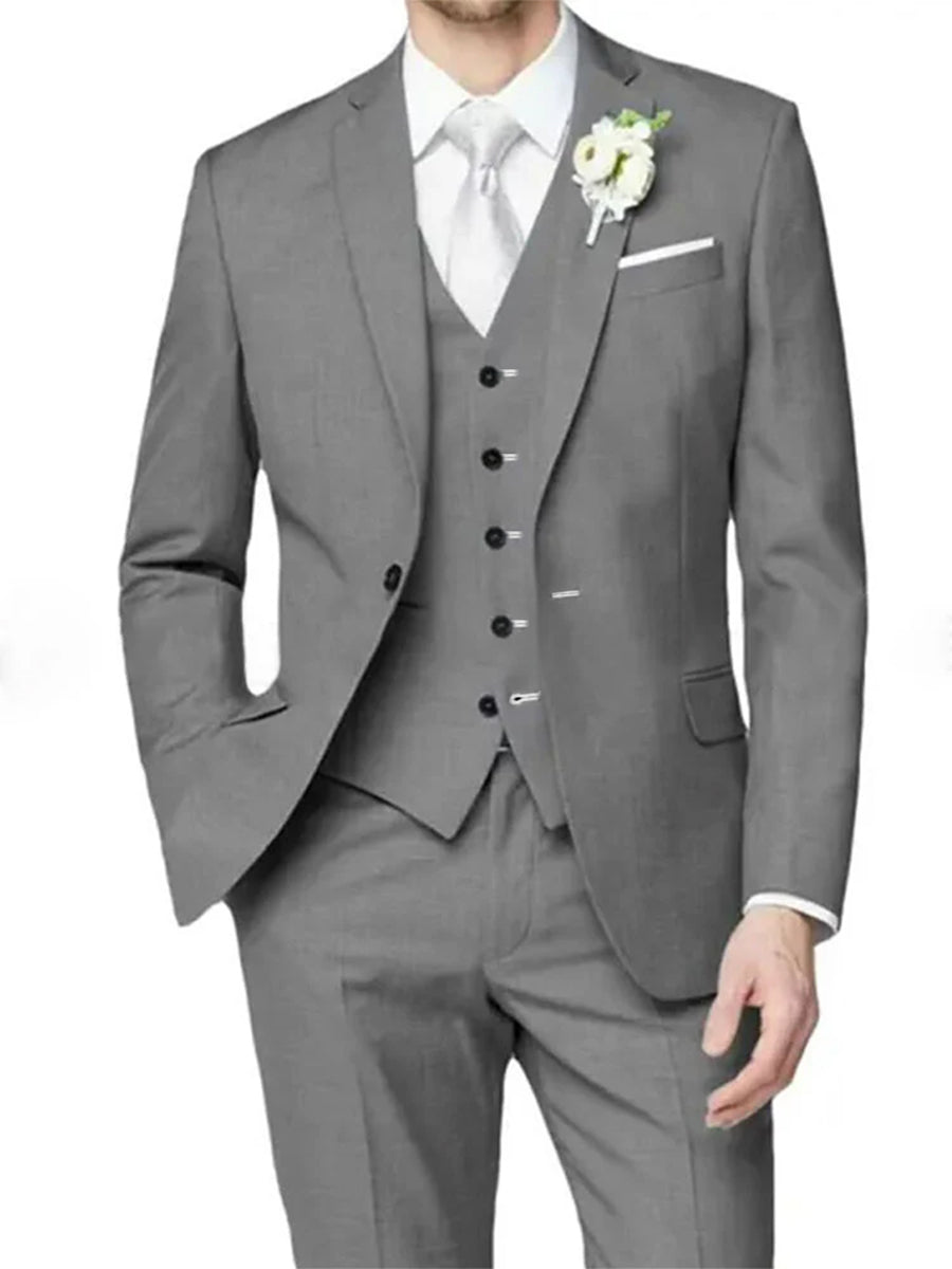 Lilac Men's Formal Notch Tailored Fit Single Breasted One-button Wedding Party Suits Blue Lilac Men's Formal Notch Tailored Fit Single Breasted One-button Wedding Party Suits Blue