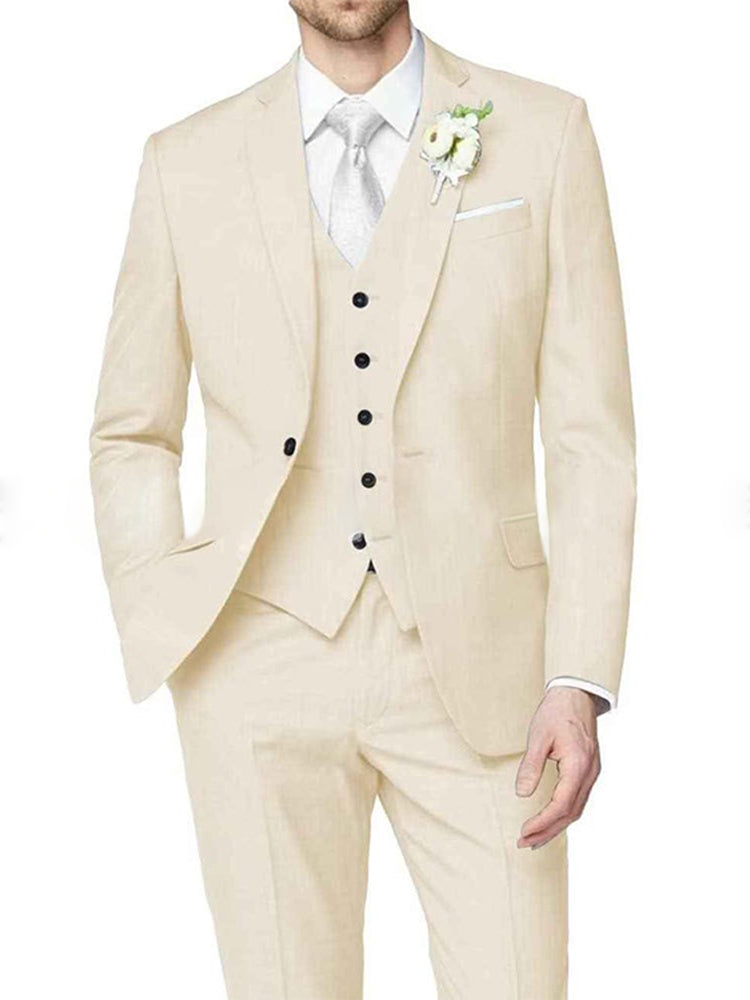 Lilac Men's Formal Notch Tailored Fit Single Breasted One-button Wedding Party Suits