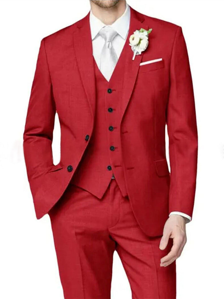 Lilac Men's Formal Notch Tailored Fit Single Breasted One-button Wedding Party Suits