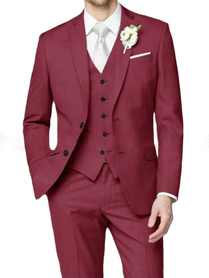 Lilac Men's Formal Notch Tailored Fit Single Breasted One-button Wedding Party Suits