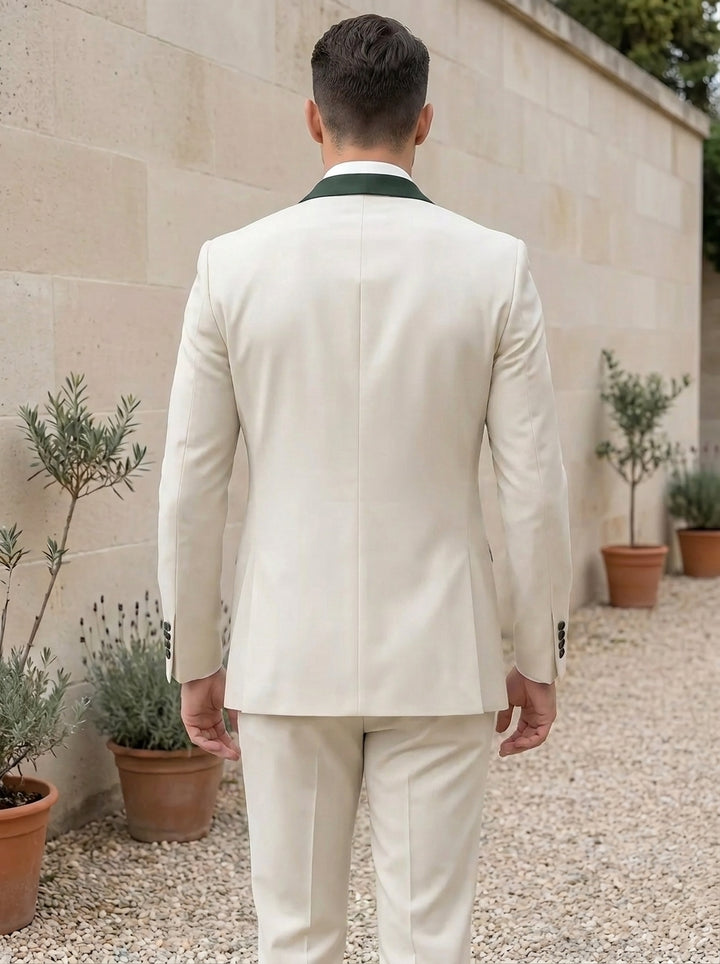 Men's Single Breasted One-Button 3 Pieces Solid Color Suits Long Sleeves