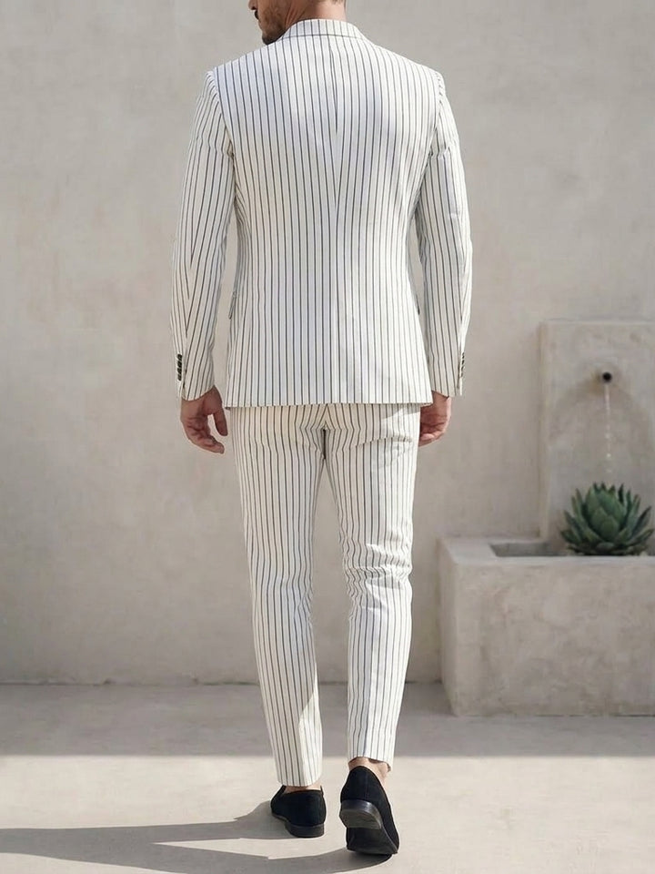 Men's Single Breasted Two-Buttons 2 Pieces Striped Suit Long Sleeves