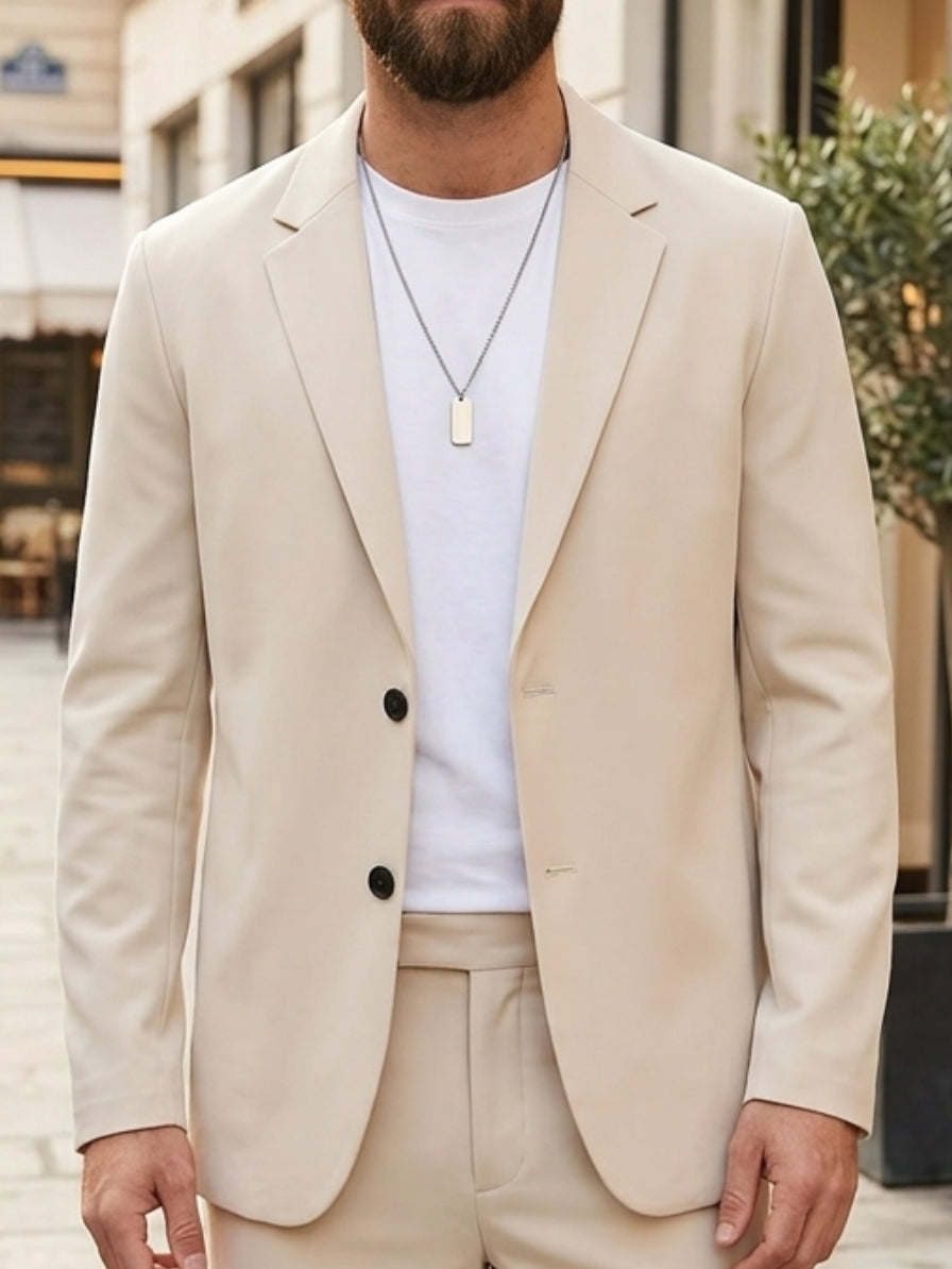 Men's Loose Top Single Western Thin Jacket Single-Breasted Two-Buttons