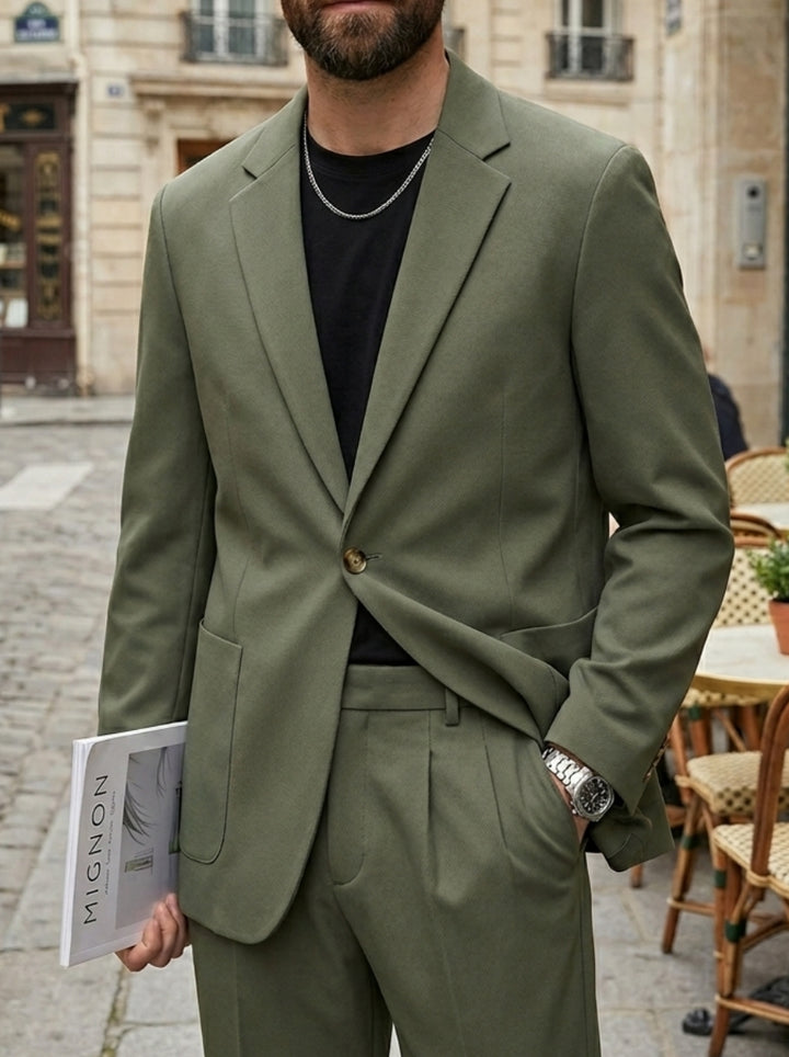 Men's Loose Top Single Thin Jacket Single-Breasted One-Button