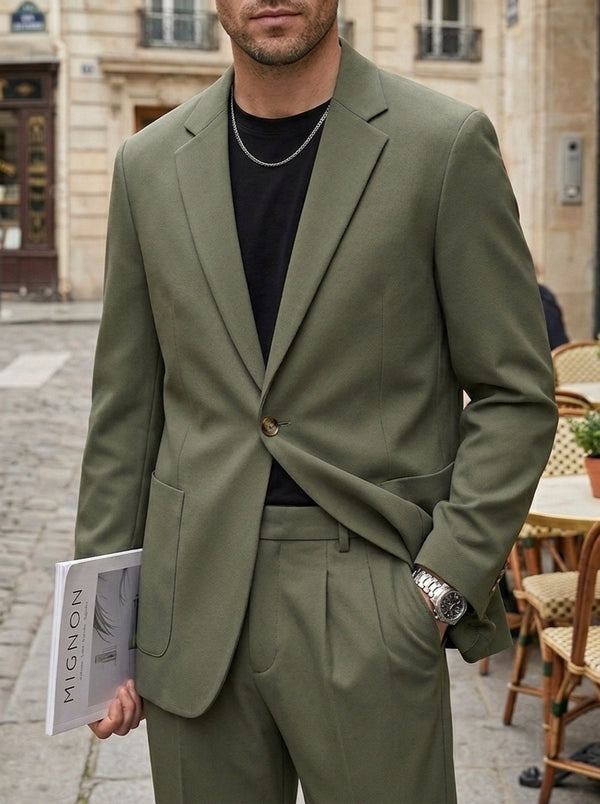 Men's Loose Top Single Thin Jacket Single-Breasted One-Button