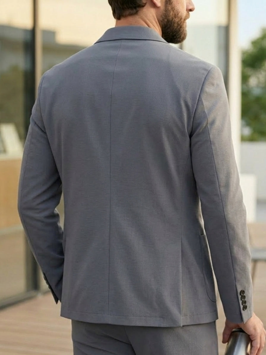Men's No-Iron Ice Silk Sun Protection Jacket Single-Breasted Two-Buttons Ultra-Thin High-Elastic