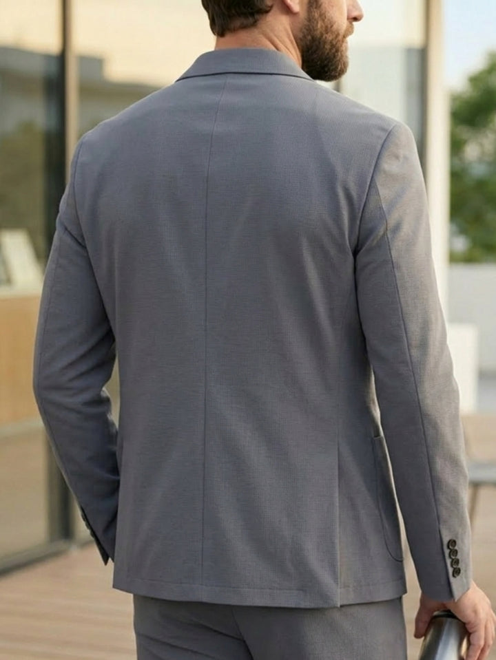 Men's No-Iron Ice Silk Sun Protection Jacket Single-Breasted Two-Buttons Ultra-Thin High-Elastic