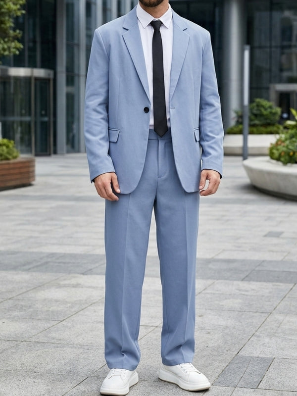 Men's Single Breasted One-Buttons 2 Pieces Suit Long Sleeves