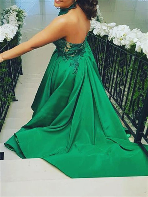 A-Line/Princess Halter Asymmetrical Prom Dresses