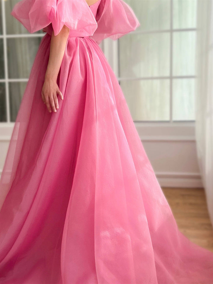 A-Line/Princess Sweetheart Off-the-Shoulder Floor Length Formal Dress