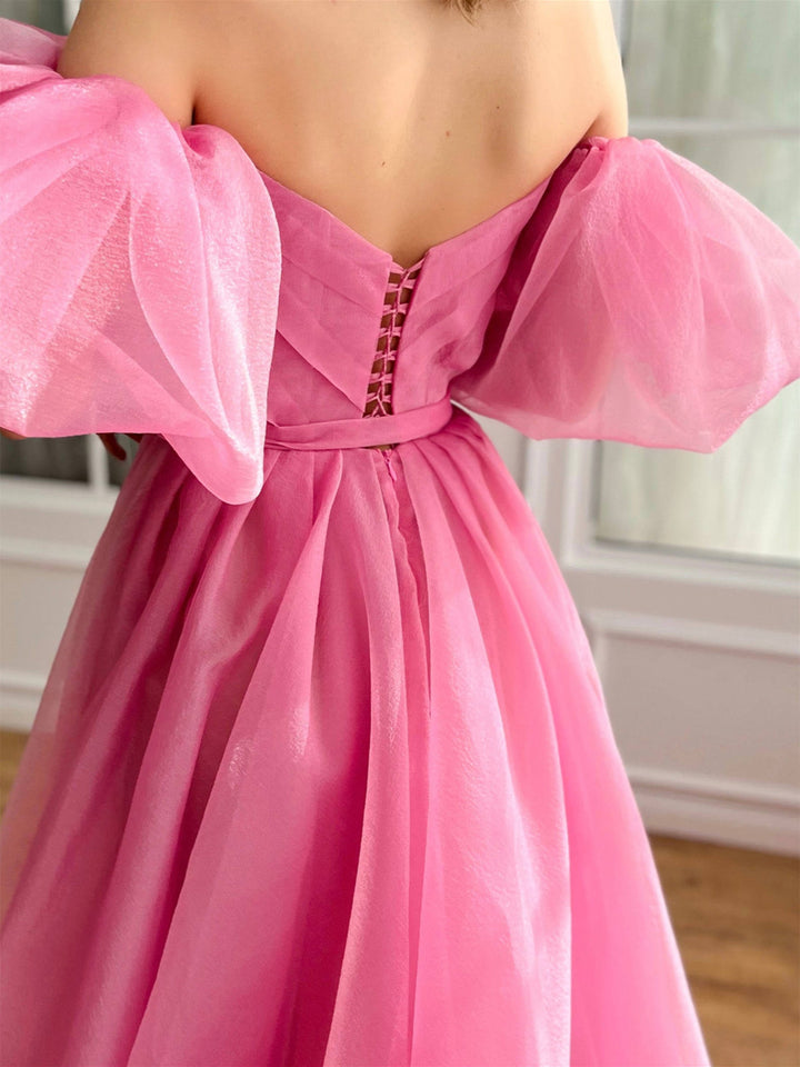 A-Line/Princess Sweetheart Off-the-Shoulder Floor Length Formal Dress