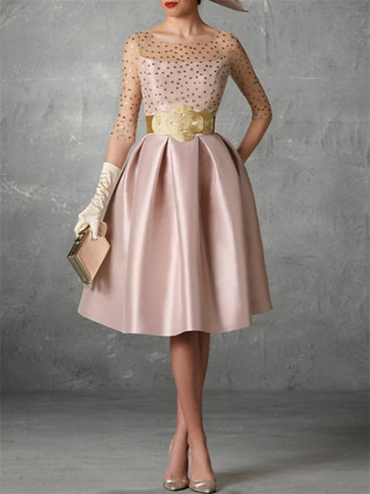 A-Line/Princess One Shoulder Sleeveless Cocktail Dresses with Pocket main image 1