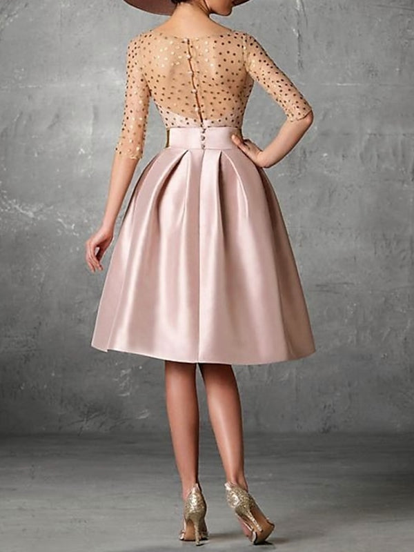 Knee Length Cocktail Dress With Pockets Mondressy Cocktail Dresses Chic Women's A-Line/Princess Jewel Neck Half Sleeves Knee-Length Evening Gowns With Pocket Buttons, As Pic Knee Length Cocktail Dress With Pockets Mondressy Cocktail Dresses Chic Women's A-Line/Princess Jewel Neck Half Sleeves Knee-Length Evening Gowns With Pocket Buttons, As Pic